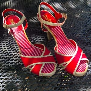 Charles by Charles David Cherry-Vanilla Red & White Strappy Sandals